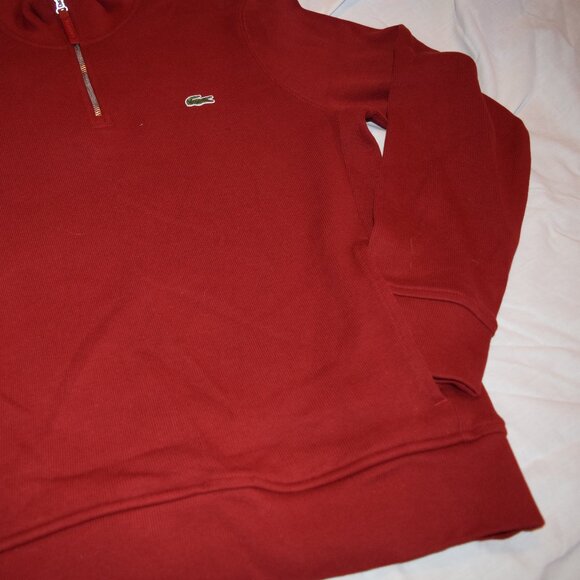 Lacoste Red Quarter Zip - Picture 5 of 9